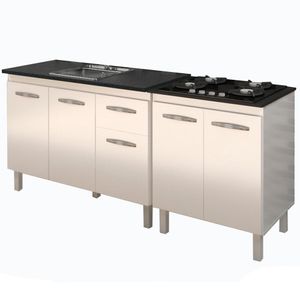 Balcao Pia 120cm e Cooktop 4 Bocas Mobbs