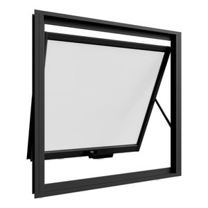 Janela Maxim ar Alumínio Premium Vidro Liso Preto - 60x100