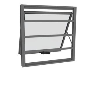 Janela Maxim ar Alumínio Premium com Grade Horizontal Grafite - 60x100