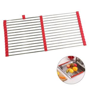 Escorredor Esteira Cozinha Louça Pia Cuba Extensivo Inox Silicone Compacto Flexivel Multiuso Pratico