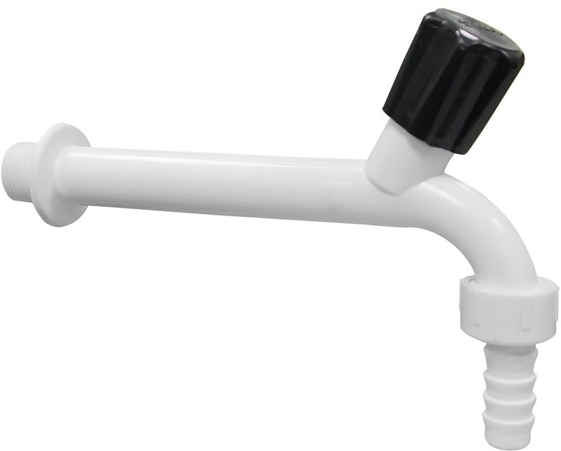 Torneira Pia de Cozinha de Parede Plastilit 15cm com Bico 1/2 SimplesBranco