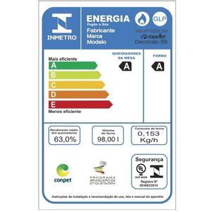 Fogão Mueller 5 Bocas Decorato Vetro Preto Com Timer Bivolt