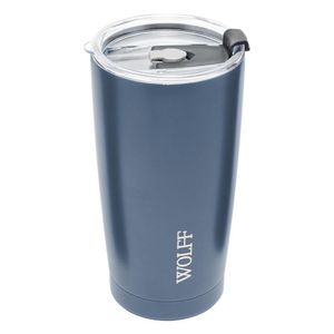 Copo Térmico De Aço Inox Parede Dupla Com Tampa Azul 600ml