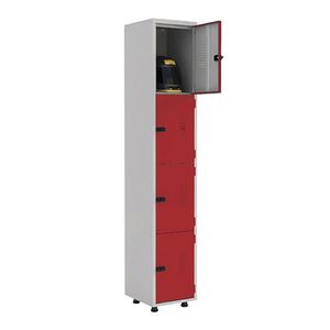 Armário Roupeiro Aço 4 Portas Ea701 Vermelho