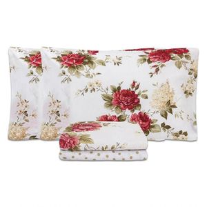 Jogo De Cama Casal Padrão Estampado Percal 160 Fios 04 Peças Composê - Valentino