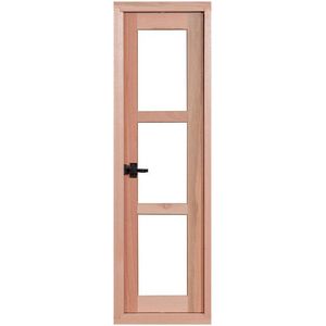 Janela de Madeira Eucalipto Maxiar JP63 40x120x9,4cm Vidro Quadriculado