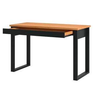 Mesa Escritório Estilo Industrial 1 Gaveta F24 Freijó/Preto Fosco - Pradel