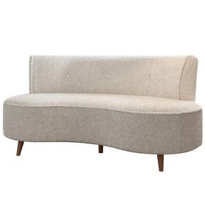 Sofá 2 Lugares Para Sala Living 135cm Pés Palito Korah K04 Bouclê Bege - Mpozenato