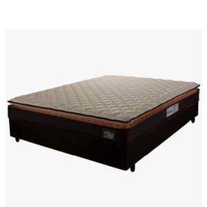 Cama Box Casal Colchão Espuma D33 Pillow Top Millenium 138X188X57Cm Marrom