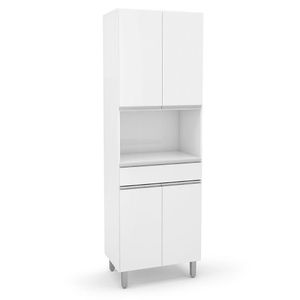 Paneleiro Duplo Nicho Para Micro-ondas Top Class Branco Branco