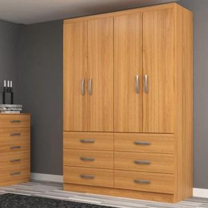 Guarda Roupa Casal Treviso 4 Portas 6 Gavetas - Cinnamomo Cinnamomo