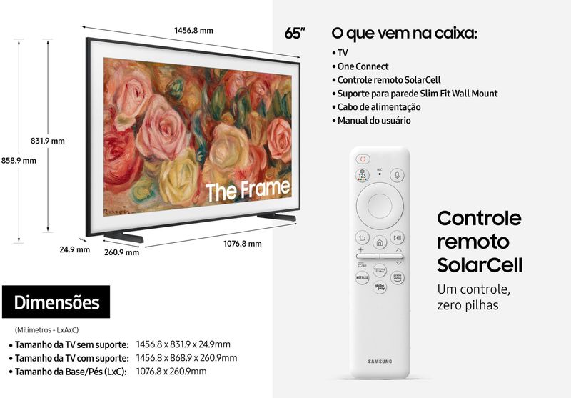 Smart-TV---Televisor-Samsung-65-QLED-4K-The-Frame-Tela-MatteAntireflexo-Molduras-Customizaveis-65LS03D