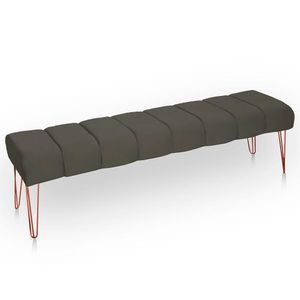 Recamier Estofada Casal Luxo Veludo Cor Tabaco