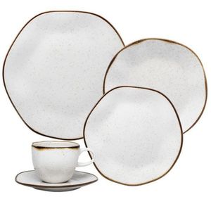 Jogo De Jantar E Chá 30 Peças Porcelana Ryo Maresia Oxford
