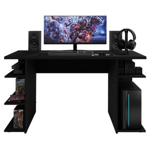 Mesa Para Computador Escrivaninha Preto Preto