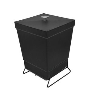 Lixeira Para Banheiro De Plástico Com Suporte Apoio Black - Stolf Preto