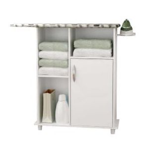 Tábua De Passar Roupa Com Gabinete Florence Notável Branco Branco