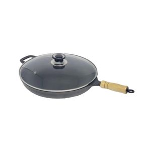 Frigideira Alta Antiaderente Cabo Tampa Vidro 30Cm Espátula