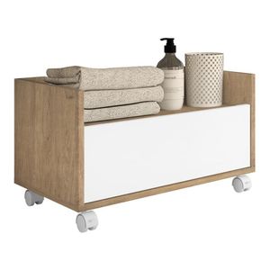 Gabinete Armário Banheiro 80Cm Com Rodízios MultimóveisV5002