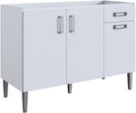 Balcão de Pia Cadorin Canadá 2013 3 Portas 1 Gaveta 120cm Branco