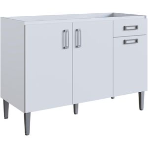 Balcão de Pia Cadorin Canadá 2013 3 Portas 1 Gaveta 120cm Branco