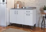 Balcão de Pia Cadorin Canadá 2013 3 Portas 1 Gaveta 120cm Branco