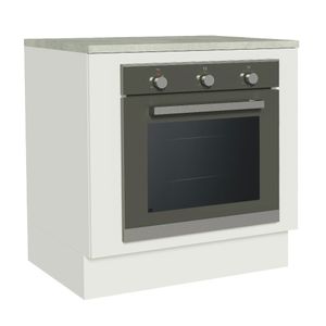 Balcão para Forno de Embutir 80 x 60 cm Com Tampo Branco Agata, Glamy, Lux, Stella Madesa