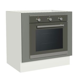 Balcão para Forno de Embutir 80 x 60 cm Sem Tampo Branco/Cinza Agata Madesa