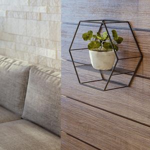 Nicho Decorativo Sextavado Preto Linha Stilo Zamar