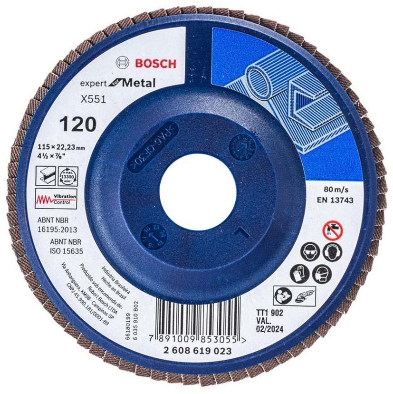 Disco Flap Desbaste Grão 120 BlueMetal Base Plástica Bosch