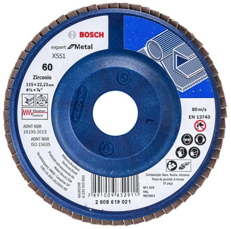 Disco Flap Desbaste Para Metal Bosch Expert Grão 60 115mm