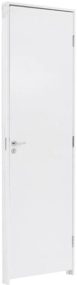 Porta de Madeira Com Batente Eucatex De Giro Colmeia Lisa Primer Branco Modelo Para Drywall 210X62x7,5cm Lado Direita