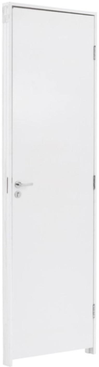 Porta de Madeira Com Batente Eucatex De Giro Colmeia Lisa Primer Branco Modelo Para Drywall 210X62x7,5cm Lado Direita