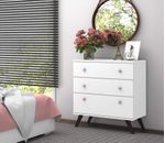 Cômoda 3 Gavetas RT3018 Retrô Móvelbento Branco