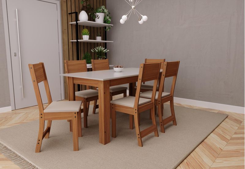 Conjunto-Para-Sala-de-Jantar-Indekes-Mesa-Monalisa-150x76cm-com-6-Cadeiras-Freijo-Off-White-e-Bege