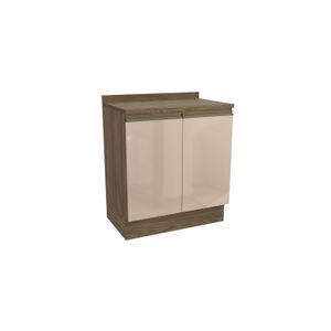 Balcão com Tampo 80cm 2 Portas 100% MDF Curve Kappesberg CB1041-NGMC Nogueira