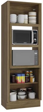 Torre Quente 80cm 2 Fornos 4 Portas 100% MDF Curve Kappesberg N630-NG Nogueira