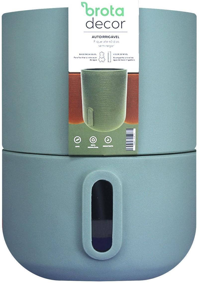 Vaso-Autoirrigavel-Decorativo-Brota-Decor-Verde-Sage