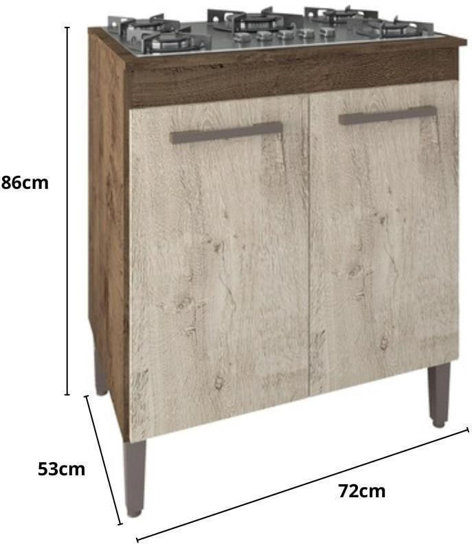 Balcao-Cooktop-72cm-2-Portas-Atualle-Lisboa-Mocaccino-Rustico-e-CarvalhoRustico
