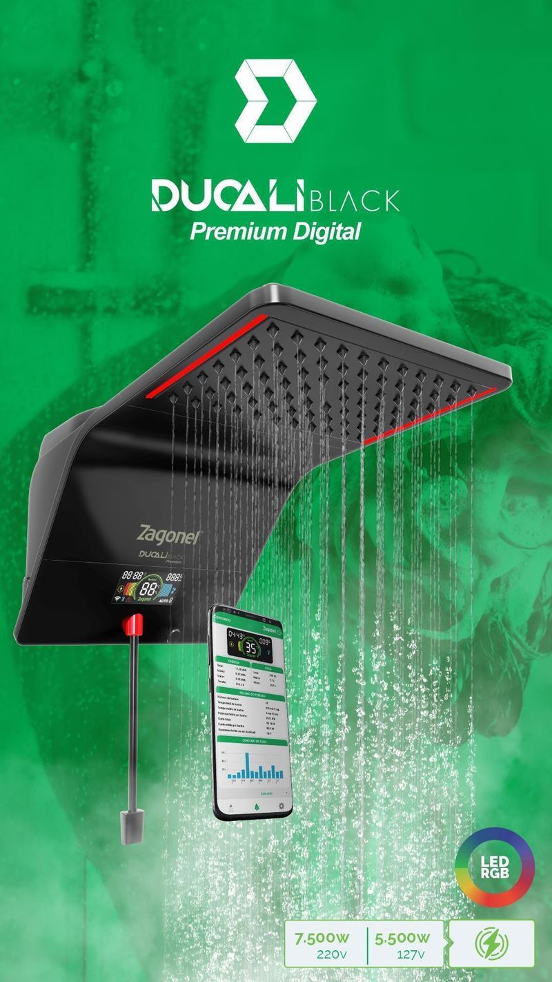 Chuveiro-Eletronico-Ducali-Premiun-Preto-7500W-220V