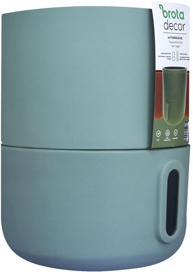 Vaso-Autoirrigavel-Decorativo-Brota-Decor-Verde-Sage
