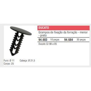 Grampo Forro Porta Fiat Ducato Menor Preto
