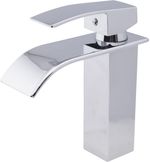 Torneira Way Banheiro Lavabo Monocomando Quadrada Cascata Luxo Bica Baixa Bar-001