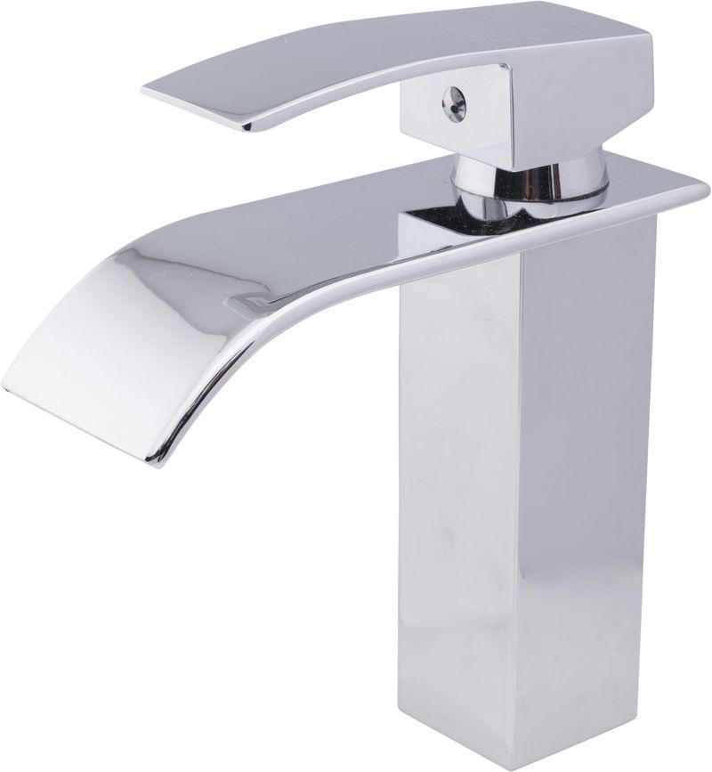Torneira Way Banheiro Lavabo Monocomando Quadrada Cascata Luxo Bica Baixa Bar-001