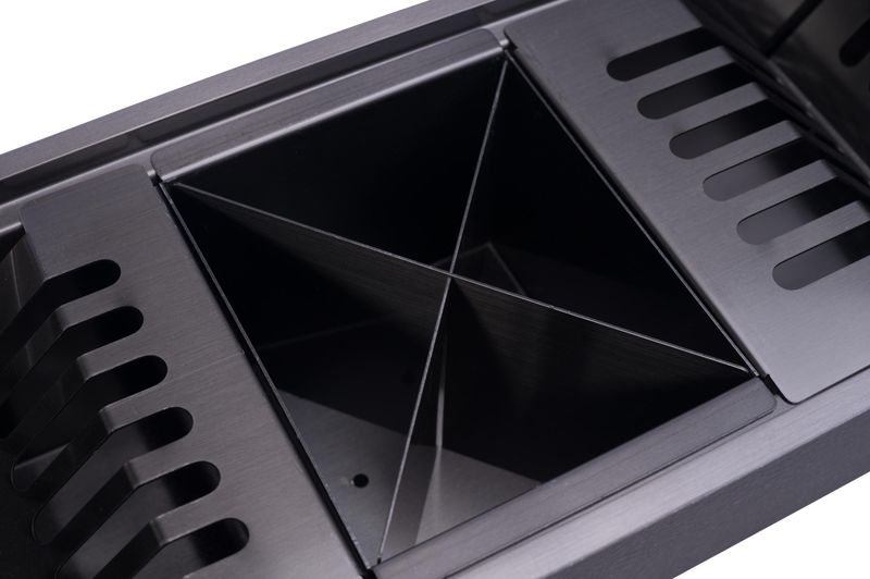 Calha Canal com Organizador e Escorredor Gourmet Umida Preto 90cm CAL005