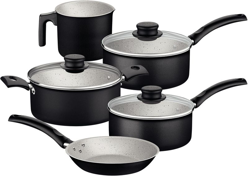 Conjunto de Panelas Tramontina Alumínio Turim Preto com 5 Peças