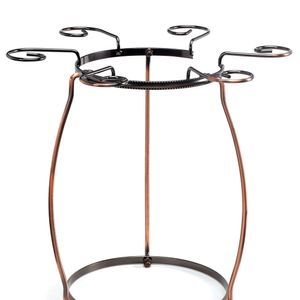 Suporte para Decanter e Taças de Vinho Secagem em Inox com Pintura Cobre
