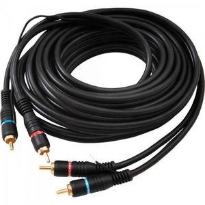 Cabo 2 RCA Macho X 2 RCA Macho com Fio Terra 5M CBRC0012 Preto STORM