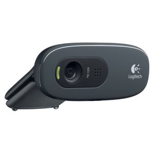 Web CAM Logitech C270 HD 720P 3 Megapixels com Microfone COR Chumbo e Preto