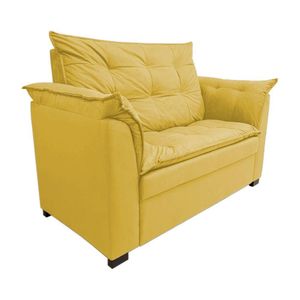 Sofá Namoradeira Dandara 2 Lug Decorativa Para Sala Suede Cor:amarelo
